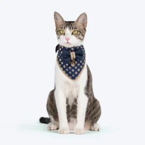 PetZilla Brocade Dazzle Pet Scarf For Cat & Puppy - Blue